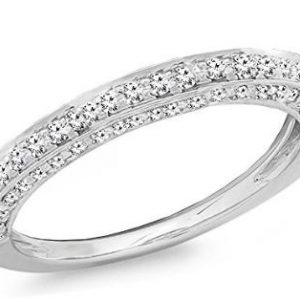 white gold band with diamonds on top and both sides