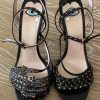 Gucci Crystal-Embellished Metallic Leather Sandals