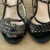 Gucci Crystal-Embellished Metallic Leather Sandals
