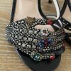 Gucci Crystal-Embellished Metallic Leather Sandals