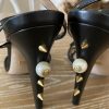 Gucci Crystal-Embellished Metallic Leather Sandals
