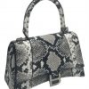 Balenciaga Snakeskin Embossed Leather Top Handle Bag