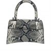 Balenciaga Snakeskin Embossed Leather Top Handle Bag